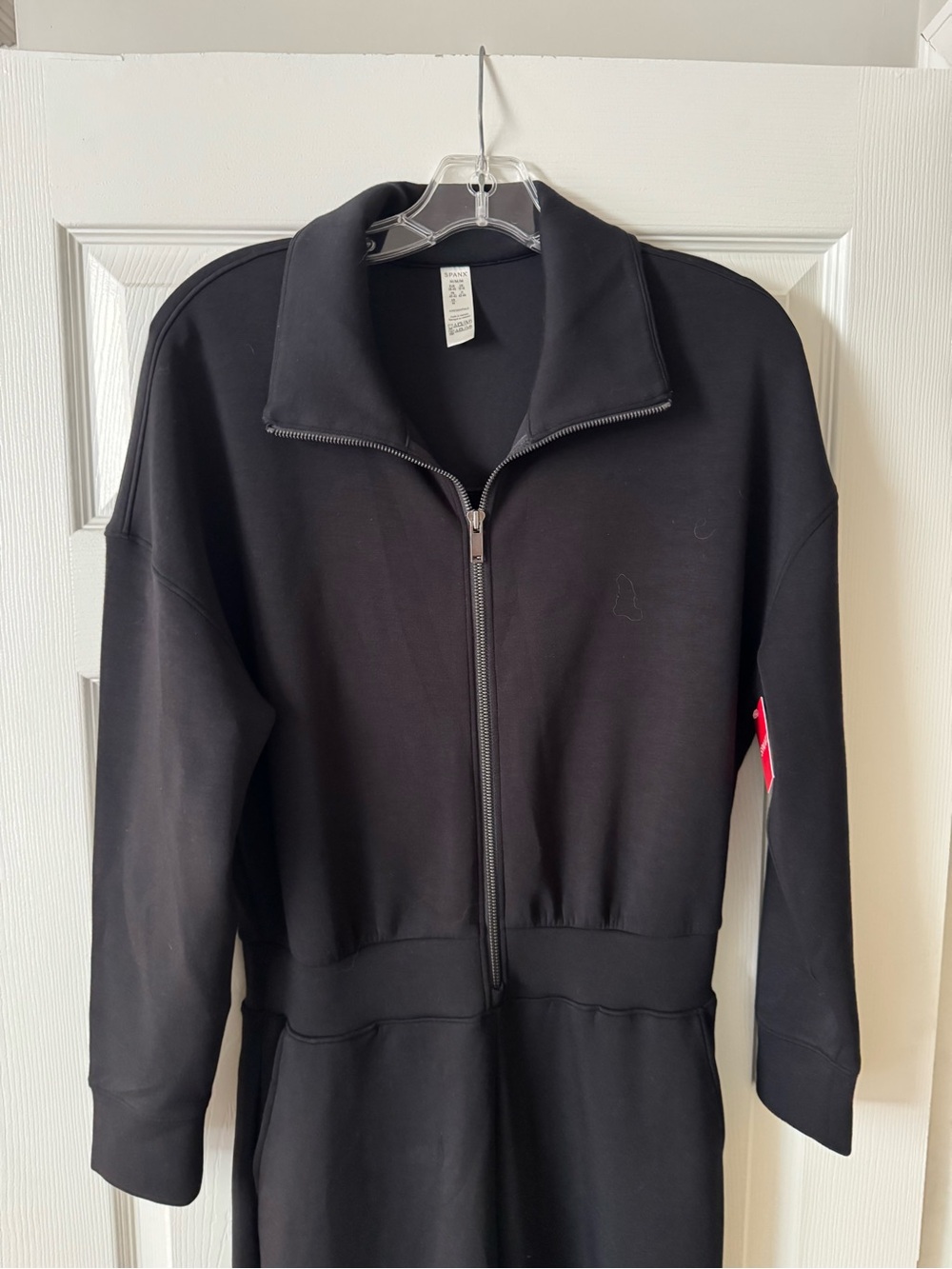 SPANX AirEssentials Long Sleeve Wide Leg Jumpsuit Very Black / Regular / M NWT